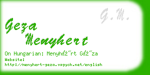 geza menyhert business card